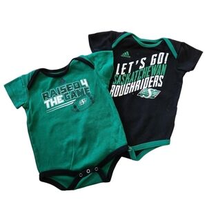 Adidas Saskatchewan Roughriders Baby Onesies - Green & Black